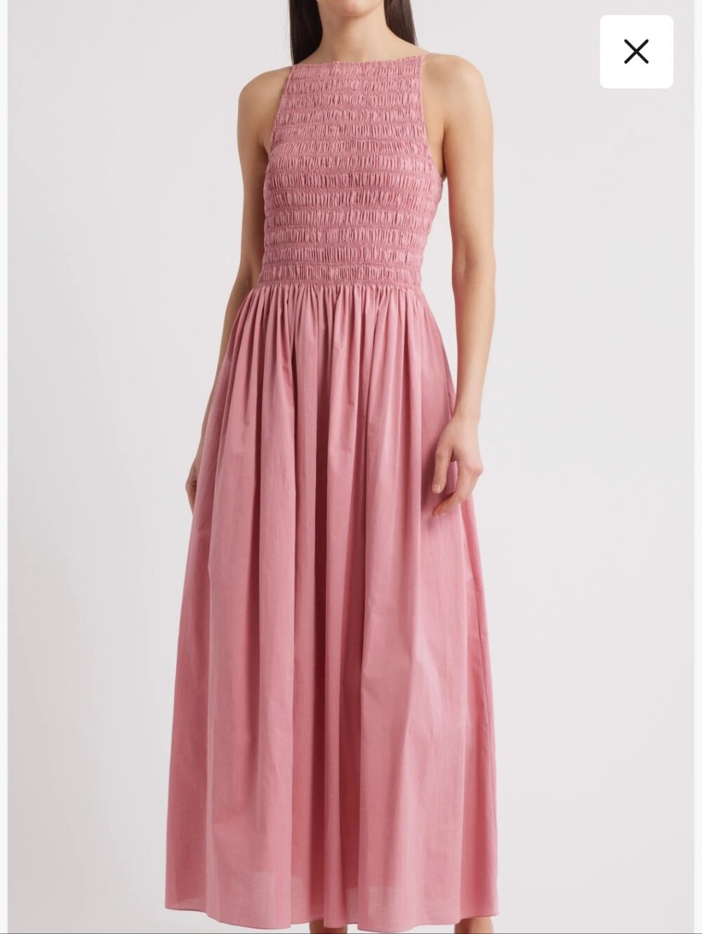 Faithfull The Brand Laia Sleevless Smocked Maxi Dress Valentine Pink Size 4